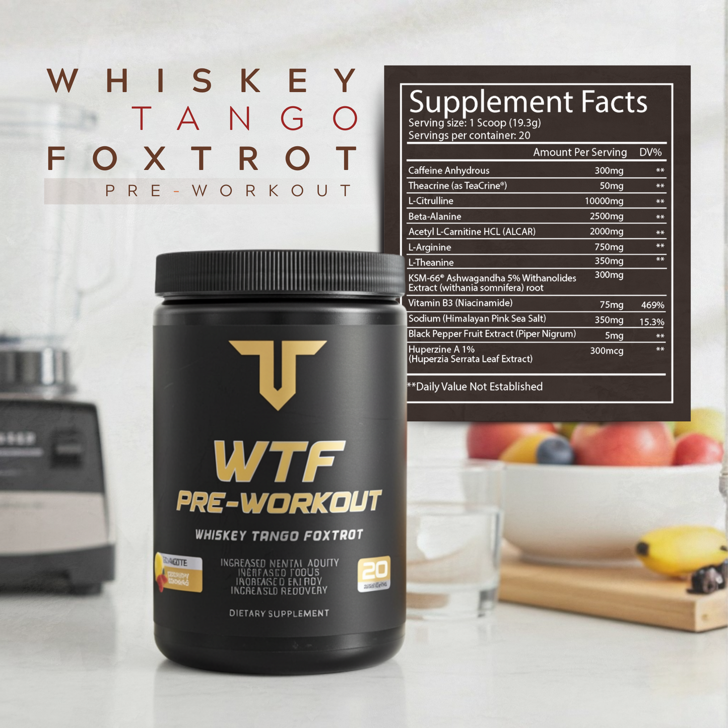 
                  
                    WTF Pre-Workout supplement facts panel showing clinically dosed ingredients
                  
                
