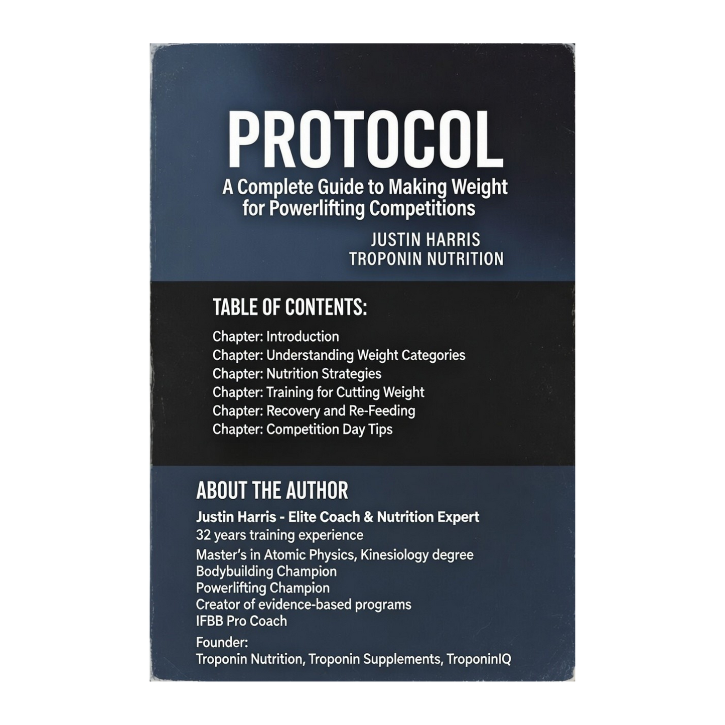 Weight Cutting Protocols for Competition digital e-book cover — competition prep guide by Troponin Supplements