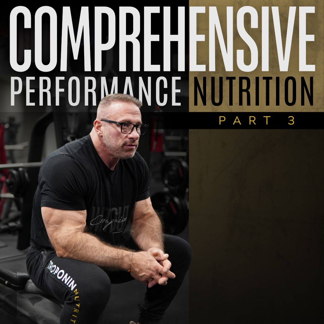 Comprehensive Performance Nutrition Volume 3 e-book cover by Justin Harris — advanced sports nutrition guide