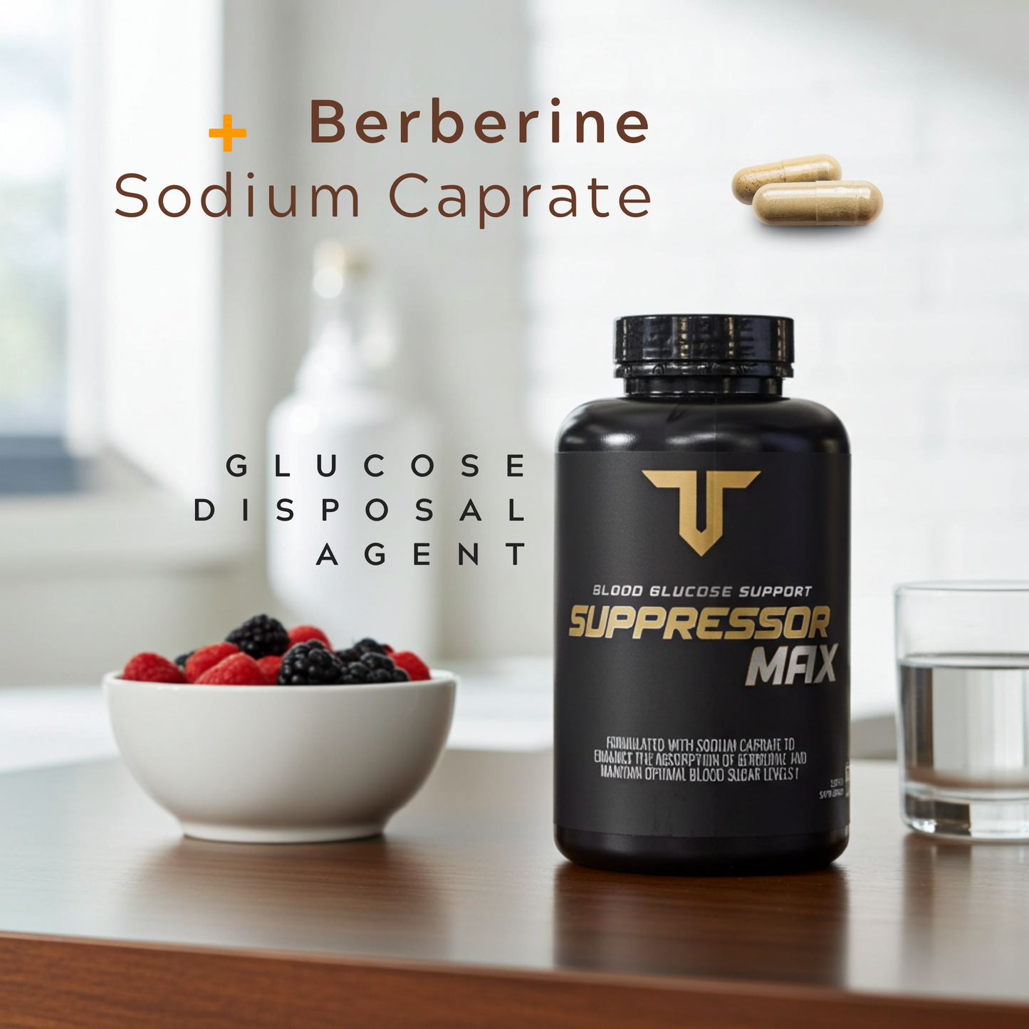 Suppressor Max GDA with berberine and sodium caprate for blood glucose support