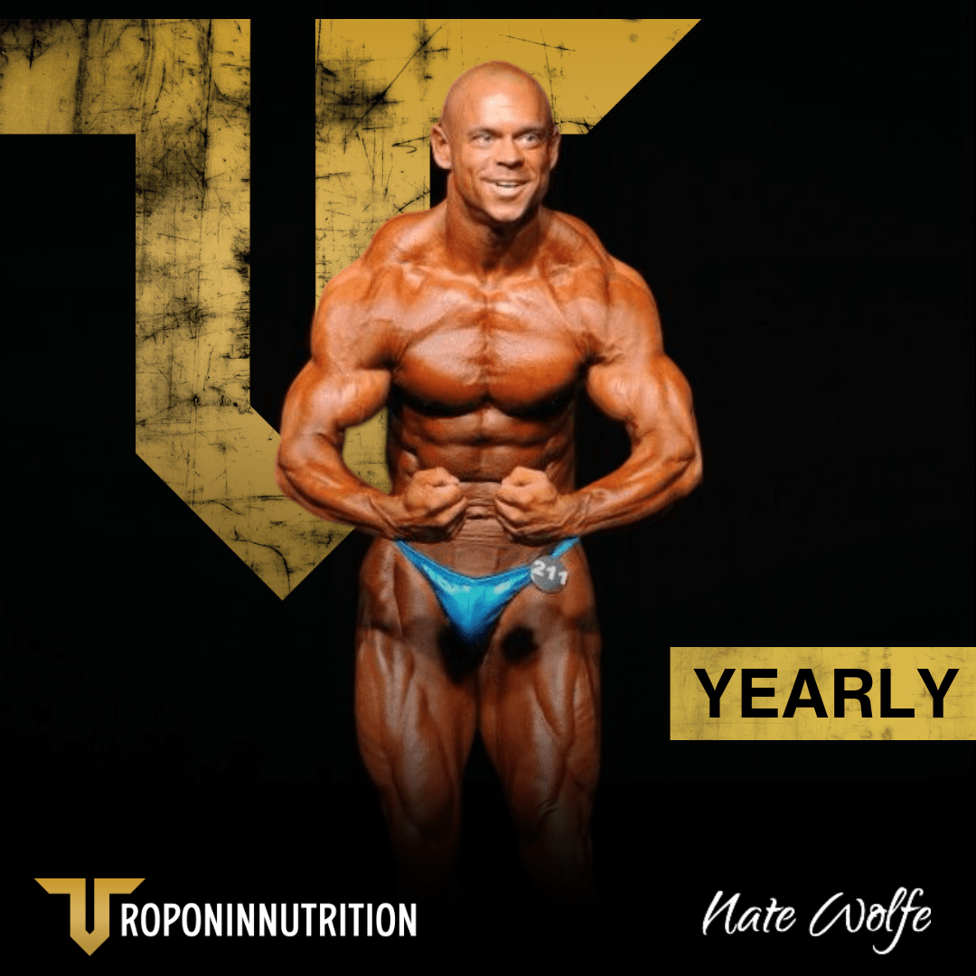 Nate Wolfe coaching plan yearly product graphic — Troponin Supplements nutrition and training coach