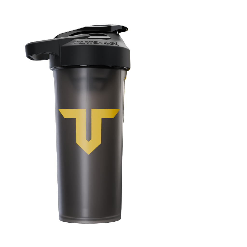 Troponin Supplements sport shaker bottle with mixing ball and brand logo — gym water bottle